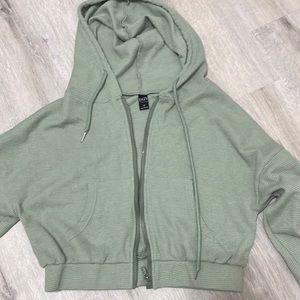 light green crop hoodie